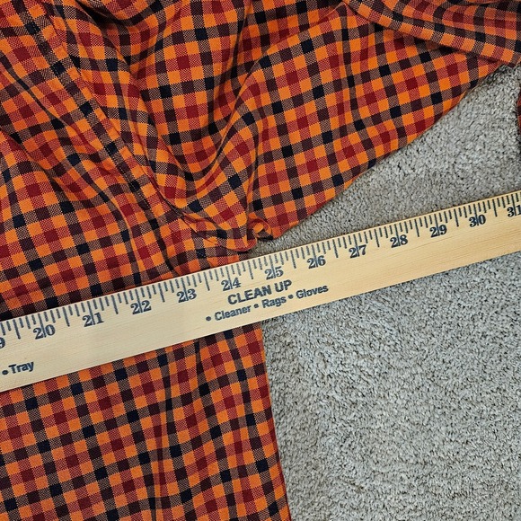 Lyle & Scott Men's Button Up Shirt Orange Navy Plaid Long Sleeve 100% Cotton - Picture 5 of 5